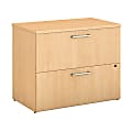 Bush Business Furniture 300 Series 2 Drawer Lateral File Cabinet with Hutch, 36"W, Natural Maple, Premium Installation