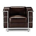 ZUO Modern Fortress Chair, Armchair, 26"H x 36"W x 26"D, Espresso/Chrome