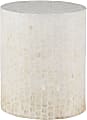 Linon Sarita Capiz Drum Accent Table, 18-1/2"H x 15"W x 15"D, White Ombre 1 thumbnail image