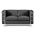 ZUO Modern Fortress Chair, Loveseat, 26"H x 56"W x 26"D, Black/Chrome