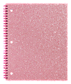 Divoga® Glitter Spiral Notebook, 8 1/2" x 10 1/2", Wide Ruled, 160 Pages (80 Sheets), Pink