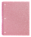 Divoga® Glitter Spiral Notebook, 8 1/2" x 10 1/2", Wide Ruled, 160 Pages (80 Sheets), Pink 1 thumbnail image