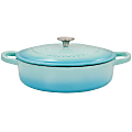 Crock-Pot® Artisan 5-Quart Enameled Cast Iron Braiser Pan, Gradient Aqua Blue