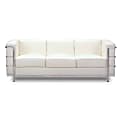 ZUO Modern Fortress Chair, Sofa, 26"H x 76"W x 26"D, White/Chrome