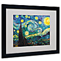 Trademark Global Starry Night Matted And Framed Canvas Print By Vincent van Gogh, 16"H x 20"W