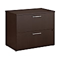 Bush Business Furniture 300 Series 2 Drawer Lateral File Cabinet with Hutch, 36"W, Mocha Cherry, Premium Installation