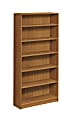 HON® Radius-Edge Bookcase, 6 Shelves, Harvest