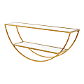 Kate and Laurel Tancill Half-Circle Wall Shelves, 11”H x 26”W x 6”D, Gold