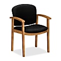 HON® Contemporary Wood Guest Chair, Single-Rail Arms, 33"H x 23 1/2"W x 18 1/2"D, Raven/Harvest