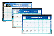 Blue Sky™ Monthly Desk Pad Calendar, 17" x 11", 50% Recycled, Endless Summer, January to December 2018 (103566)