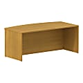 BBF 300 Series Bow-Front Shell Desk, 29 1/10"H x 71 1/10"W x 36 1/10"D, Modern Cherry, Standard Delivery Service