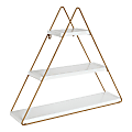 Kate and Laurel Tilde Multi-Purpose Wall Shelves, 20-15/16"H x 24-1/4"W x 6"D, White/Gold, Pack Of 3 Shelves