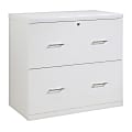 Office Star™ Alpine 30"W x 17"D Lateral 2-Drawer File Cabinet With Lockdowel™ Fastening System, White 1 thumbnail image