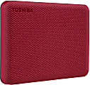 Toshiba Canvio Advance Portable External Hard Drive, 2TB, Red