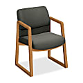 HON® Hardwood Sled-Base Guest Chair, 32 1/2"H x 24"W x 25 1/2"D, Gray/Harvest