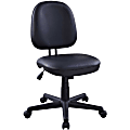 Lorell Vinyl Contoured Task Chair - Vinyl Seat Material - Vinyl Back Material - 5-star Base - Black - Plastic - 1 Each 1 thumbnail image
