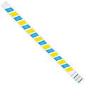 Tyvek® Wristbands, Stripes, 3/4" x 10", Blue/Yellow, Case Of 500