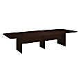 Bush Business Furniture 120"W x 48"D Boat Shaped Conference Table with Wood Base, Mocha Cherry, Premium Installation