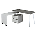 Techni Mobili 51"W Rotating Multi-Positional Computer Desk, Gray 1 thumbnail image