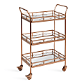 Kate and Laurel Ketia Glam 3-Tier Metal Bar Cart, 35"H x 23"W x 13"D, Rose Gold 1 thumbnail image