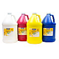 Handy Art Little Masters Tempera Paint Kit, 4 Gallons, White/Yellow/Red/Blue, Set Of 4 Bottles