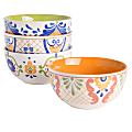 Laurie Gates Tierra 4-Piece Bowl Set, 6", Assorted Colors