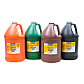 Handy Art Little Masters Washable Tempera Paint Kit, 4 Gallons, Orange/Green/Brown/Black