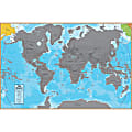 Hemispheres Scratch-Off Laminated Wall Map, 24" x 36", World