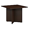 Bush Business Furniture 36"W Square Conference Table with Wood Base, Mocha Cherry, Standard Delivery