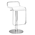 Zuo Equino Barstool, 35"H x 15"W x 15"D, Chrome/White 1 thumbnail image