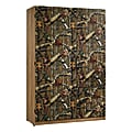 Sauder Wood Wardrobe Storage Cabinet, 1 Adjustable And 1 Fixed Shelves, 71 1/2"H x 47 1/2"W x 20"D, Mossy Oak Break-Up Infinity Pattern/Scribed Oak