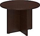 Bush Business Furniture Round Conference Table with Wood Base, 42"W, Mocha Cherry, Standard Delivery