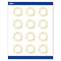 Avery® Printable Labels With Sure Feed® Technology, S00-EVY, Round, 2", Matte White With Preprinted Gold Leaf Pattern, Pack Of 120 1 thumbnail image
