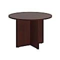 Bush Business Furniture Round Conference Table 42"W, Harvest Cherry with Wood Base, Premium Installation