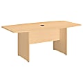 Bush Business Furniture 72"W x 36"D Boat Shaped Conference Table with Wood Base, Natural Maple, Standard Delivery