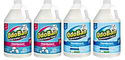 OdoBan Odor Eliminator Disinfectant Concentrate, 128 Oz, Case Of 2 Cotton Breeze And 2 Fresh Linen Scent Bottles