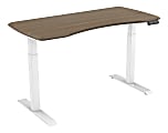 Loctek 55"W Height-Adjustable Desk, White/Wood