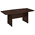 Bush Business Furniture 72"W x 36"D Boat Shaped Conference Table with Wood Base, Mocha Cherry, Premium Installation