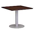 Bush Business Furniture 36"W Square Conference Table with Metal Disc Base, Harvest Cherry, Standard Delivery
