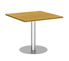 Bush Business Furniture 36"W Square Conference Table with Metal Disc Base, Modern Cherry, Premium Installation