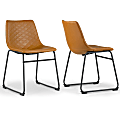 Glamour Home Avery Ergonomic Faux Leather Mid-Back Adjustable-Height Swivel Task Chair, Gray/Chrome 1 thumbnail image