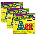 Teacher Created Resources 4" Letters, Marquee Bold Block, 230 Pieces Per Pack, Set Of 3 Packs
