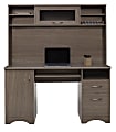 Realspace® Pelingo 56”W Computer Desk With Hutch, Gray 1 thumbnail image