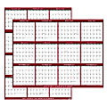 SwiftGlimpse 2-Sided Yearly Erasable Wall Calendar, 24” x 36”, Maroon, January To December 2023 1 thumbnail image