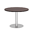 Bush Business Furniture 42"W Round Conference Table with Metal Disc Base, Harvest Cherry, Premium Installation