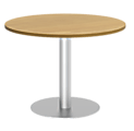 Bush Business Furniture Conference Table Kit, Round, Metal Disc Base, 42"W, Modern Cherry, Standard Delivery