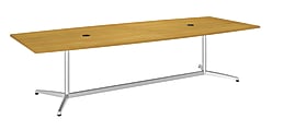 Bush Business Furniture Conference Table Kit, Boat-Shaped, Metal Base, 120"D x 48"W, Modern Cherry, Standard Delivery