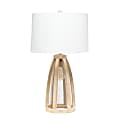 Lalia Home Wooded Arch Farmhouse Table Lamp, 29-1/2"H, White Shade/Natural Base 1 thumbnail image