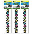 Teacher Created Resources Magnetic Borders, 24" x 1-1/2", Chalkboard Brights Stars, 12 Boarders Per Pack, Set Of 3 Packs