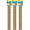 Teacher Created Resources Magnetic Borders, 24" x 1-1/2", Burlap, 12 Boarders Per Pack, Set Of 3 Packs